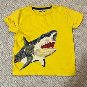 Boden Yellow and Blue Short Sleeve Tee (3-4)